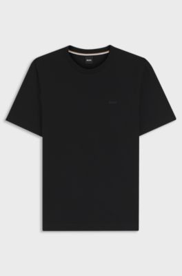 Cotton-jersey T-shirt with logo detail, Black