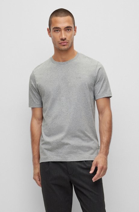 Regular-fit logo T-shirt in cotton jersey, Light Grey