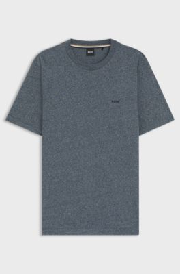 T-shirt en jersey de coton avec logo, Gris sombre