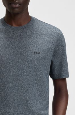 T-shirt en jersey de coton avec logo, Gris sombre