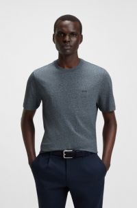 T-Shirt aus Baumwoll-Jersey mit Logo-Detail, Dunkelgrau