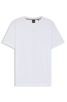 Tシャツ・カットソー BOSS Taul Logo Cotton T-Shirt White BOSS - Cotton-jersey T-shirt with logo detail - White