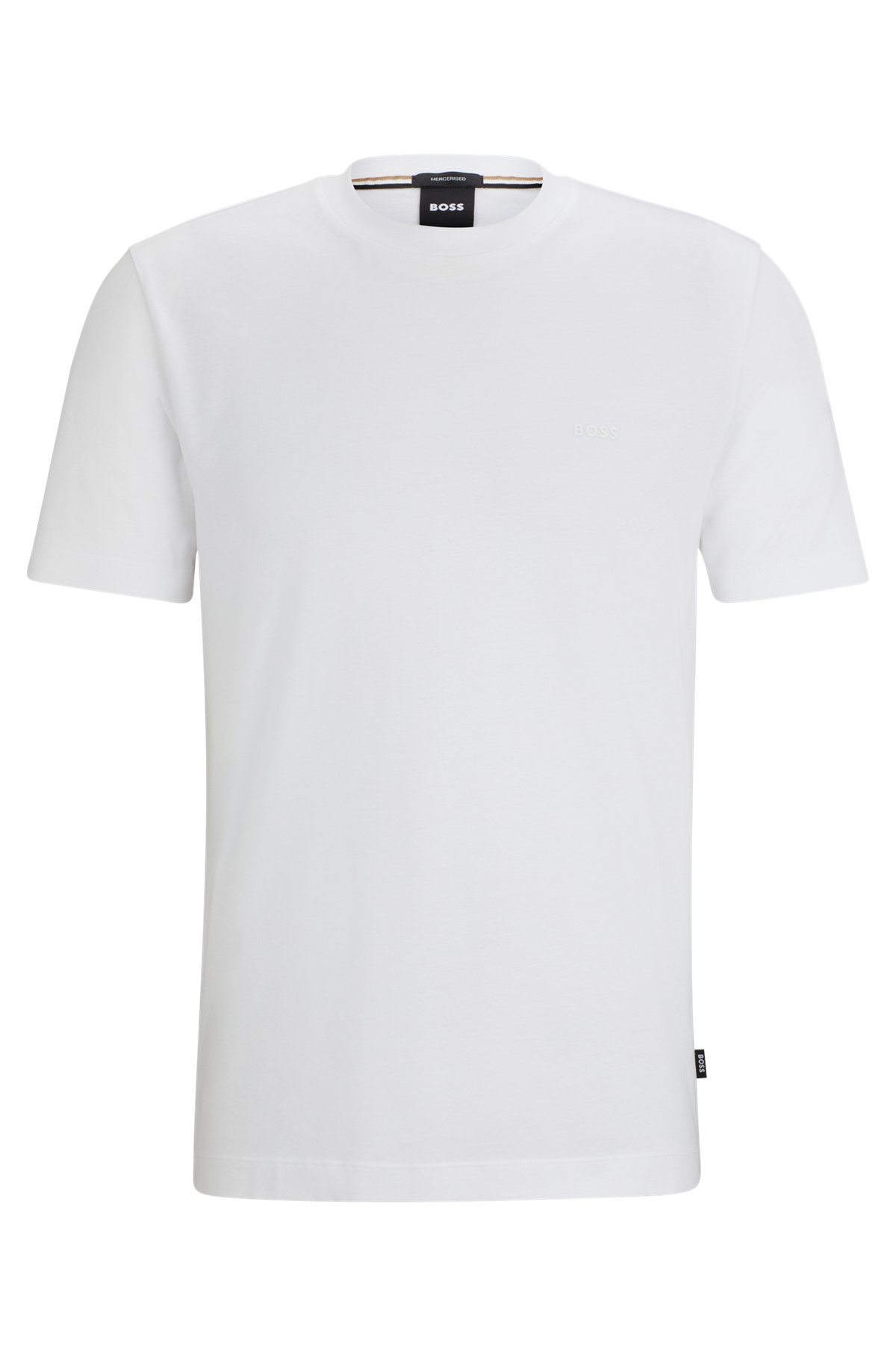Cotton-jersey T-shirt with rubber-print logo, White