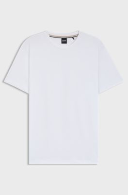 Camiseta de punto de algod&oacute;n con detalle de logo, Blanco