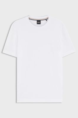 T-shirt in jersey di cotone con logo, Bianco