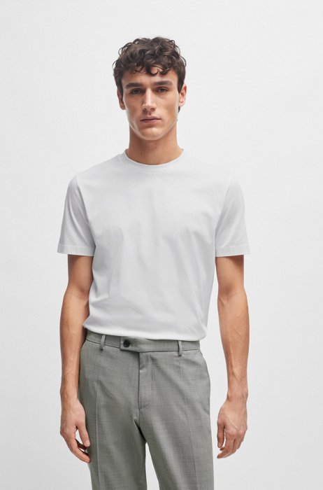 Regular-Fit T-Shirt aus Baumwoll-Jersey mit Logo, Weiß