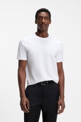 T-shirt in jersey di cotone con logo, Bianco