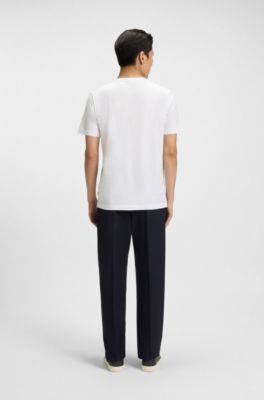 T-shirt en jersey de coton avec logo, Blanc