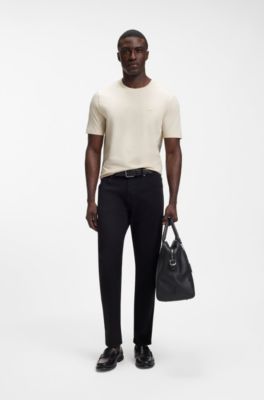 Cotton-jersey T-shirt with logo detail, Natural