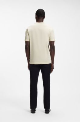 Cotton-jersey T-shirt with logo detail, Natural