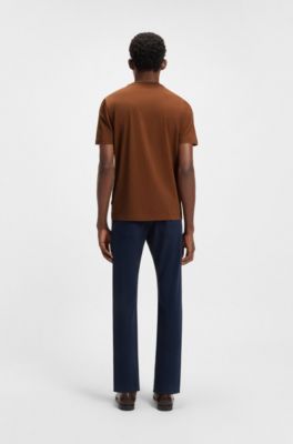 Camiseta de punto de algod&oacute;n con detalle de logo, Marr&oacute;n