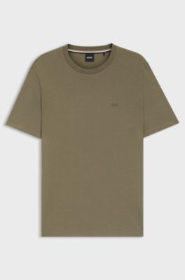 Cotton-jersey T-shirt with logo detail, Green