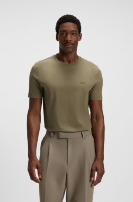 Cotton-jersey T-shirt with logo detail, Green