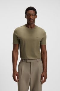 Cotton-jersey T-shirt with logo detail, Green