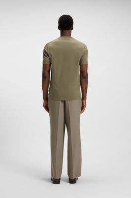 Cotton-jersey T-shirt with logo detail, Green