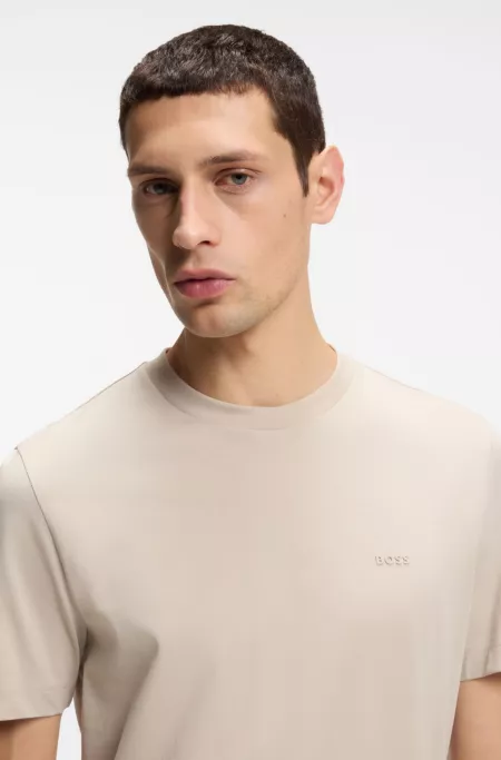 Cotton-jersey T-shirt with logo detail