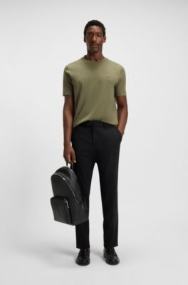 Cotton-jersey T-shirt with logo detail, Olive