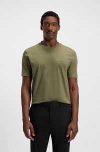 Cotton-jersey T-shirt with logo detail, Green