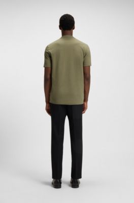 T-shirt in jersey di cotone con logo, Oliva