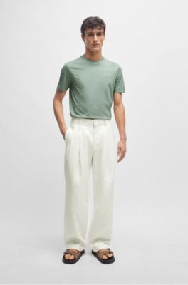 Cotton-jersey T-shirt with logo detail, Light Green