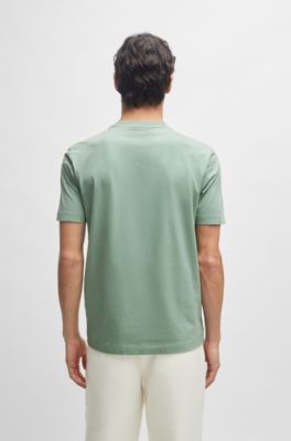 Cotton-jersey T-shirt with logo detail, Light Green