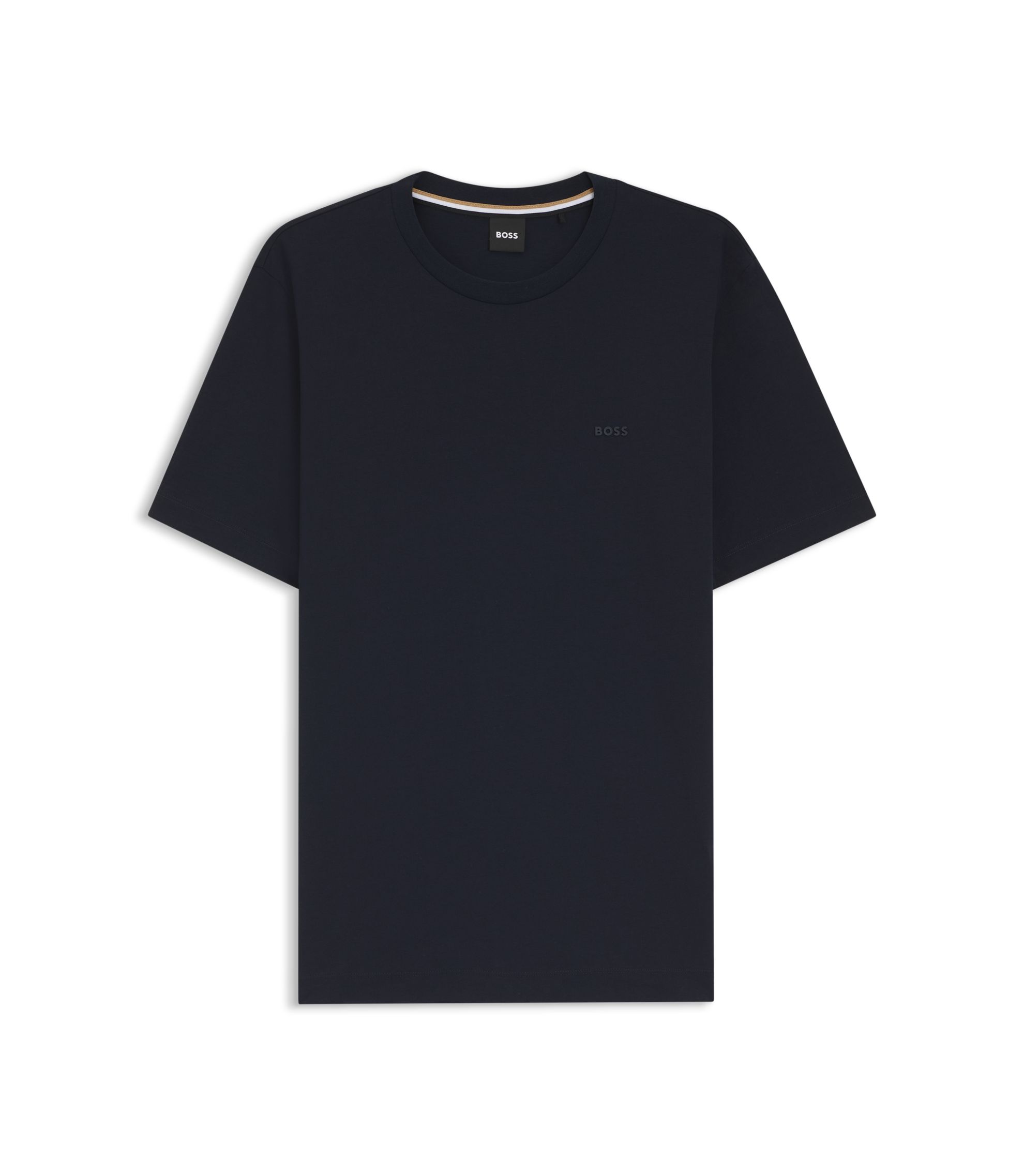 BOSS - Cotton-jersey T-shirt with logo detail - Dark Blue