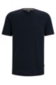 Regular-fit logo T-shirt in cotton jersey, Dark Blue