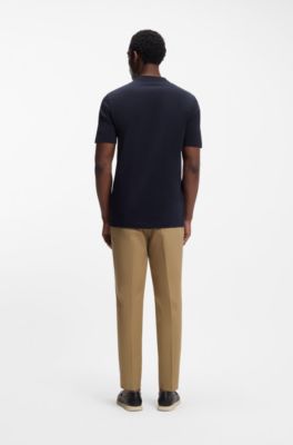 Cotton-jersey T-shirt with logo detail, Dark Blue