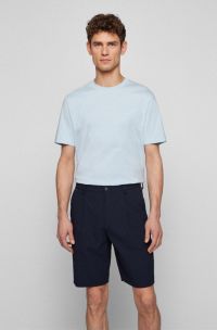 T-shirt in jersey di cotone con logo, Celeste