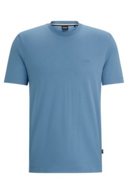 Hugo Boss HUGO Nico BLUE Tシャツ HUGO - Cotton jersey T-shirt with mixed-print logo - Light Blue