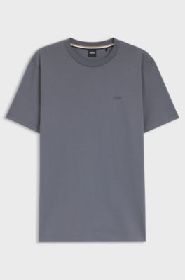 T-shirt in jersey di cotone con logo, Grigio