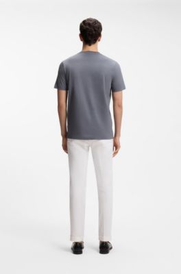 Cotton-jersey T-shirt with logo detail, Grey