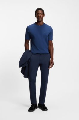 Cotton-jersey T-shirt with logo detail, Dark Blue