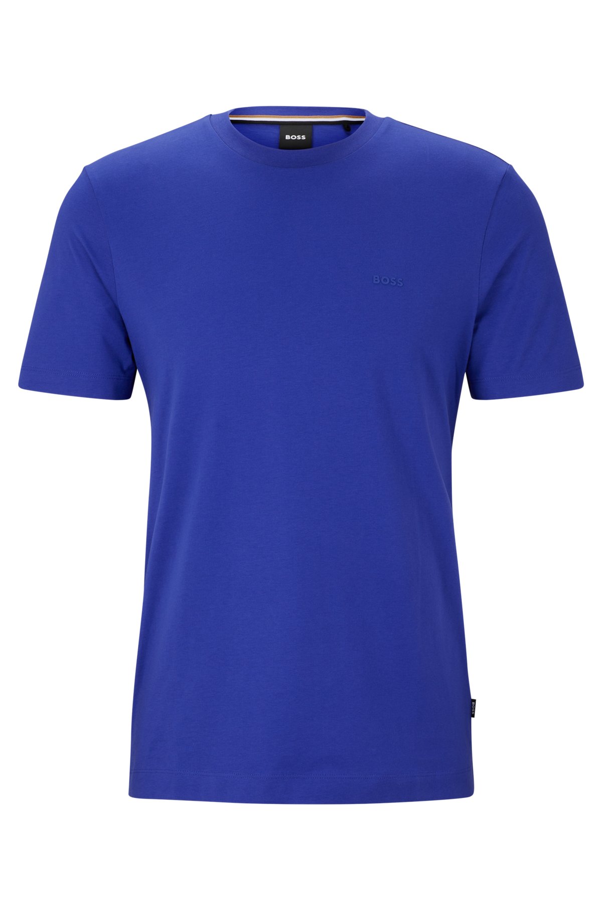 Camiseta de punto de algodón con logo estampado de goma, Púrpura oscuro