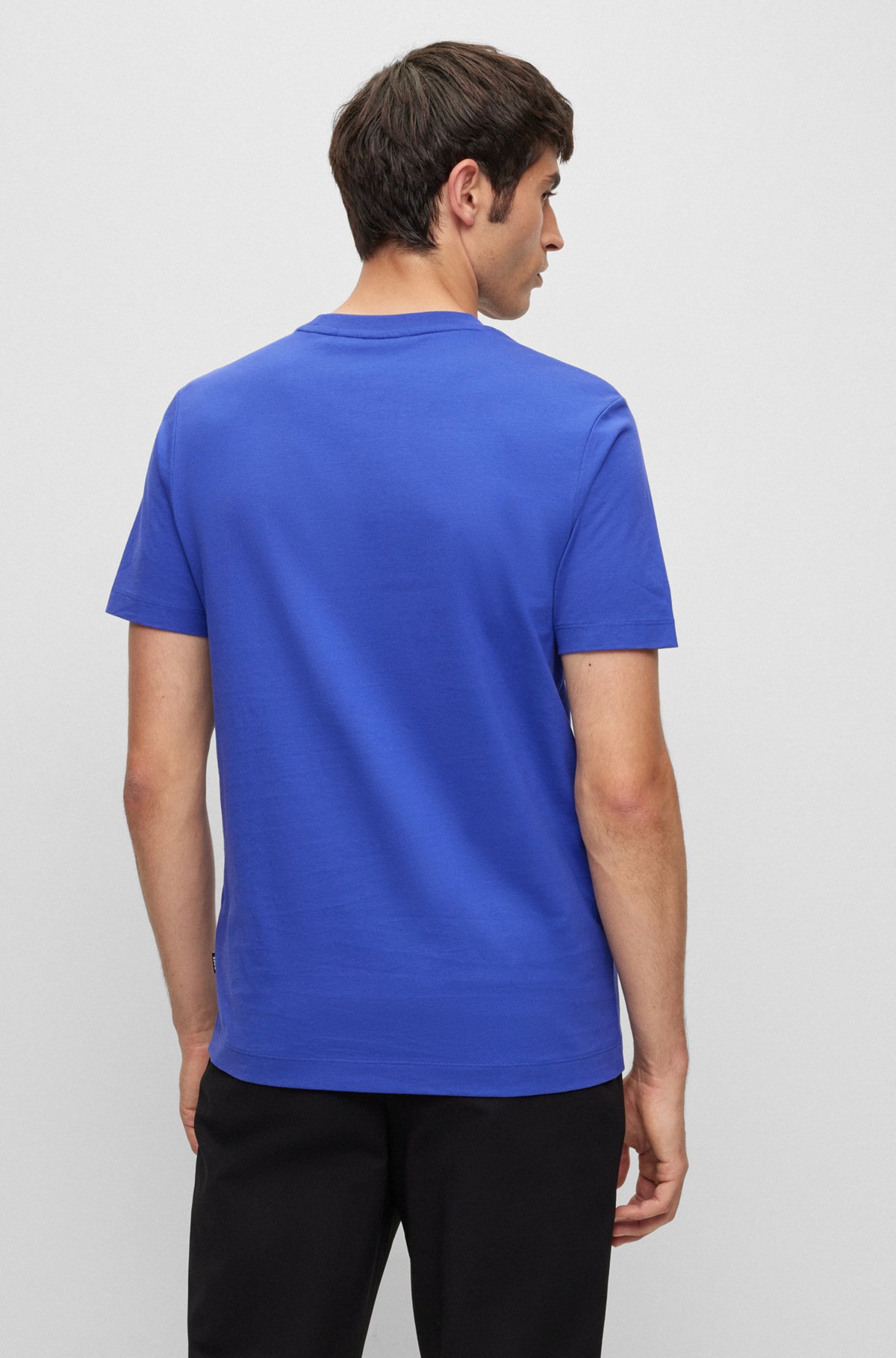 Cotton-jersey T-shirt with rubber-print logo, Dark Purple