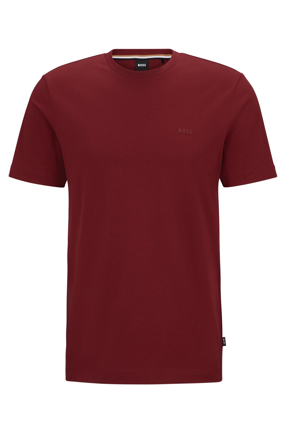 T-Shirt aus Baumwoll-Jersey mit gummiertem Logo-Print, Dunkelrot