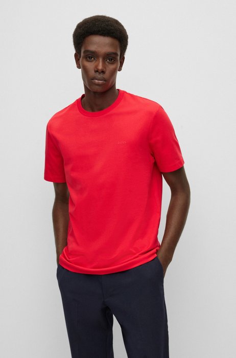 Regular-fit logo T-shirt in cotton jersey, Red