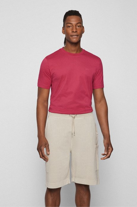 Regular-fit logo T-shirt in cotton jersey, Pink
