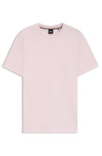 T-Shirt aus Baumwoll-Jersey mit Logo-Detail, Hellrosa