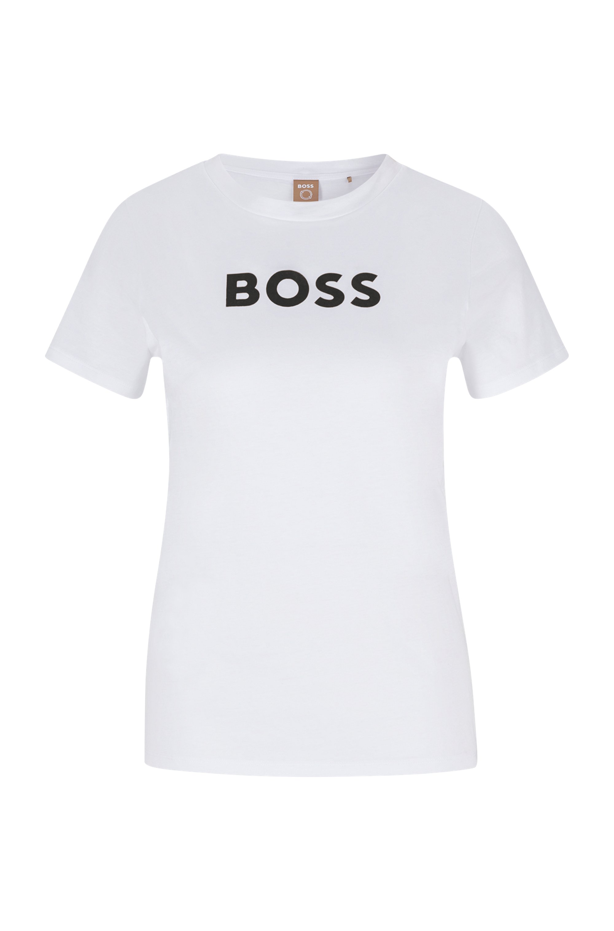 T-shirt in cotone biologico con stampa del logo, Bianco