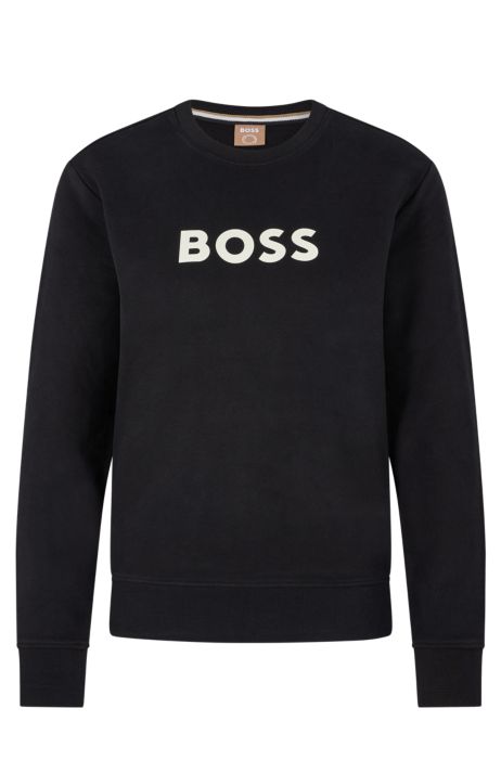 BOSS - felpa de de algodón con logo estampado