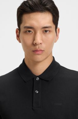 Pallas polo shirt in cotton piqu&eacute; with logo details, Black