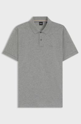 Pallas polo shirt in cotton piqu&eacute; with logo details, Grey