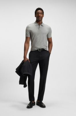 Pallas polo shirt in cotton piqu&eacute; with logo details, Grey
