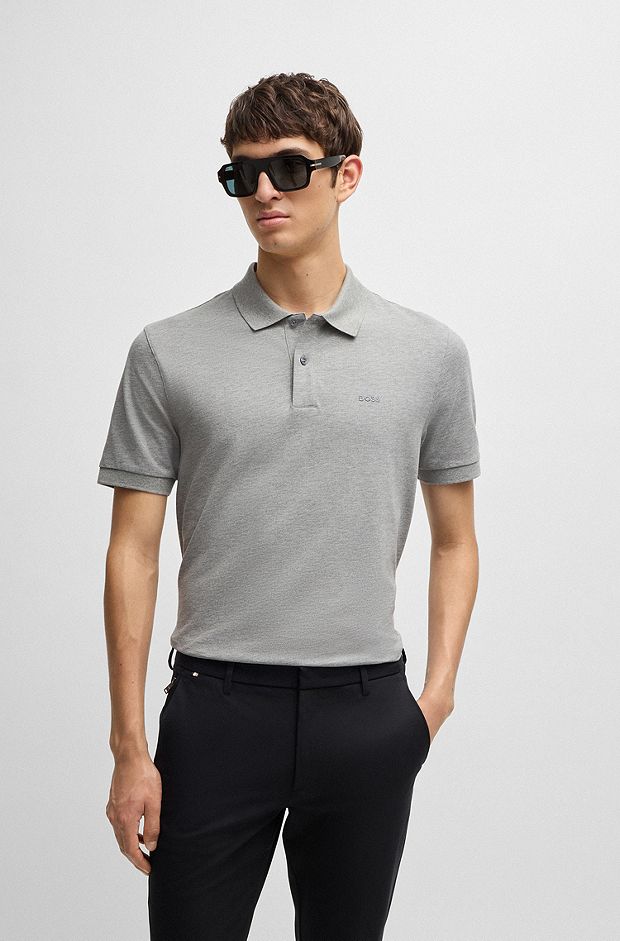 Pallas Regular-fit polo shirt in cotton, Grey