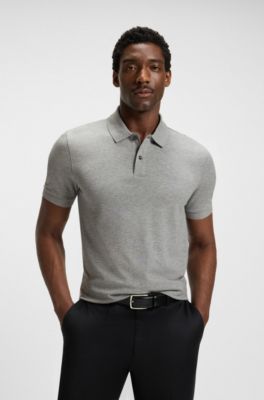 Pallas polo shirt in cotton piqu&eacute; with logo details, Grey