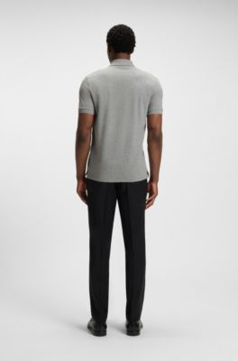 Pallas polo shirt in cotton piqu&eacute; with logo details, Grey