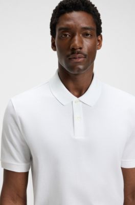 Polo Pallas in piqu&eacute; di cotone con logo, Bianco