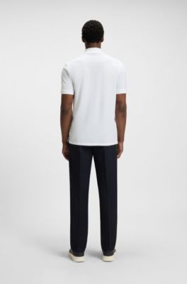 Polo Pallas in piqu&eacute; di cotone con logo, Bianco