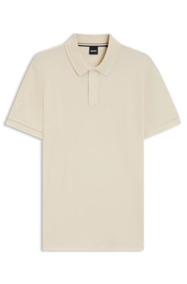 Pallas polo shirt in cotton piqu&eacute; with logo details, Natural